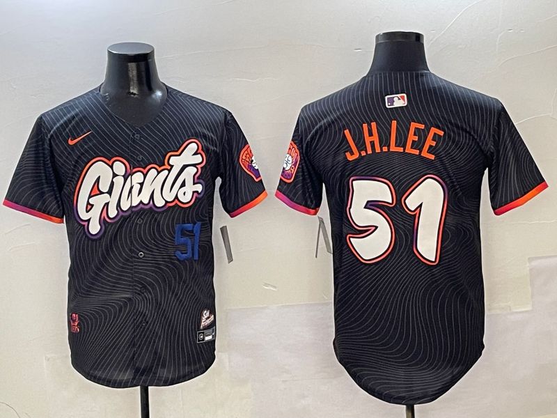 Men San Francisco Giants #51 J.H.Lee Black Second generation Joint Name Nike 2025 MLB Jersey style 4->san francisco giants->MLB Jersey